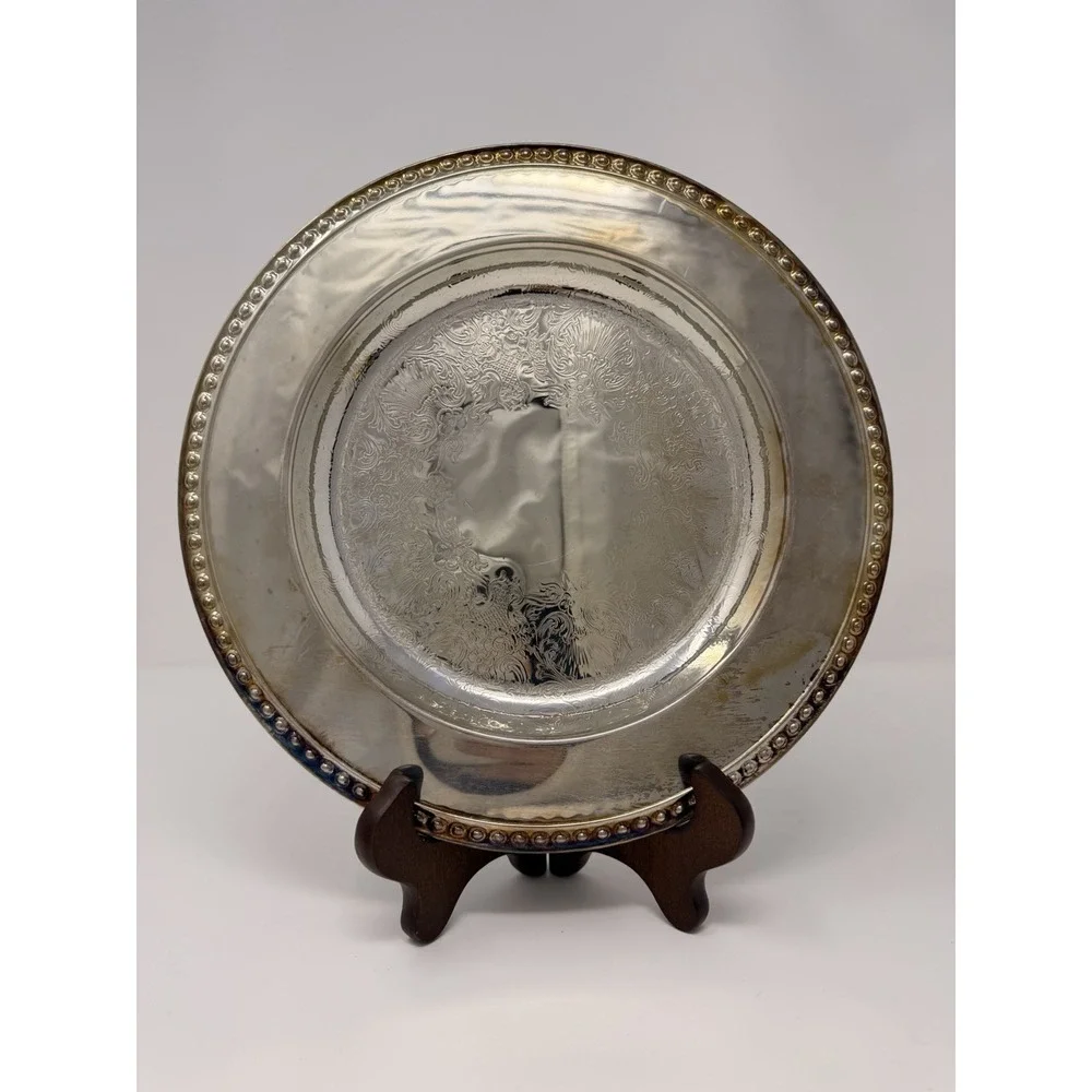 Vintage Wm. Rogers IS Silverplate Serving Tray 10